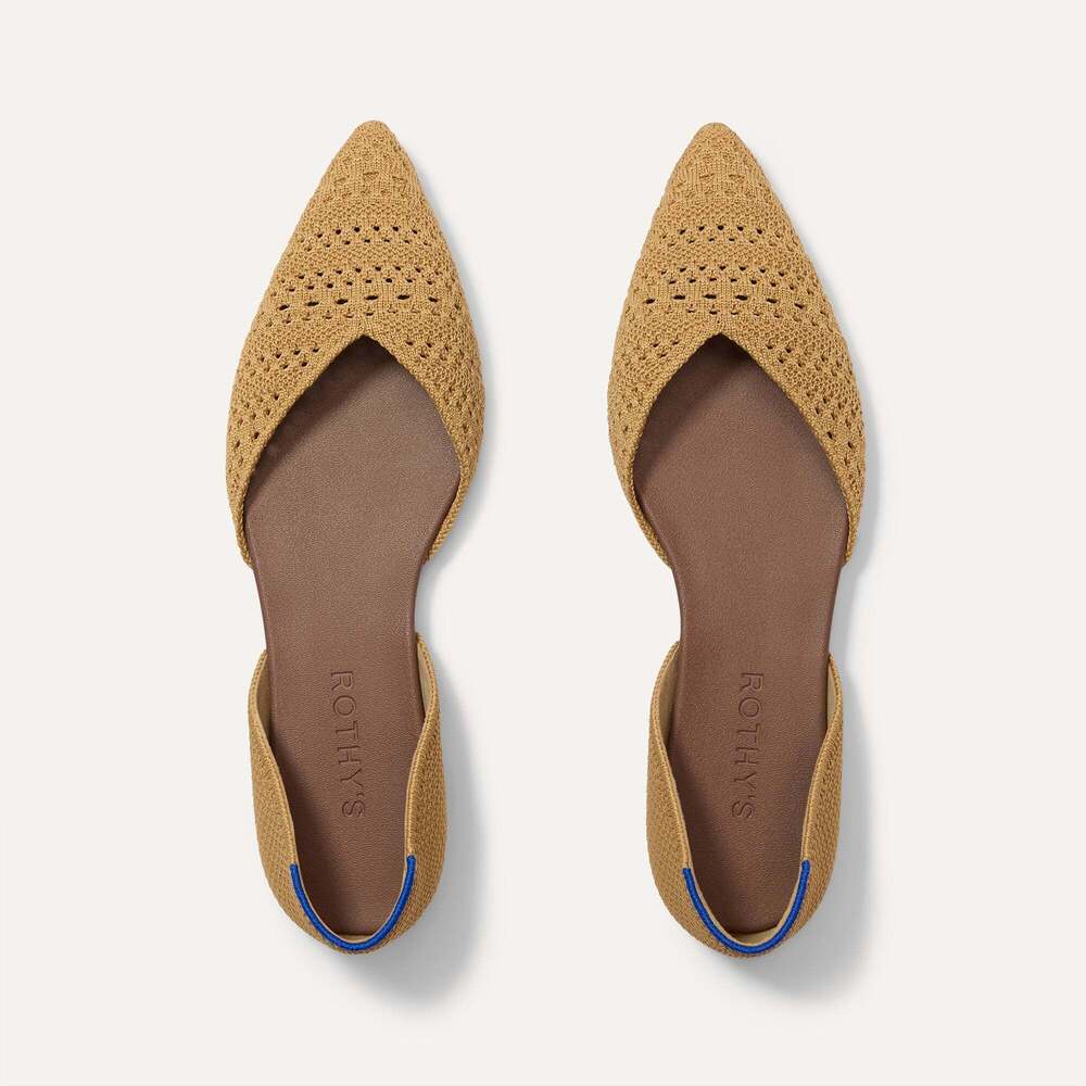 Rothy's The D'Orsay Point - Camel Crochet Size 7.5
